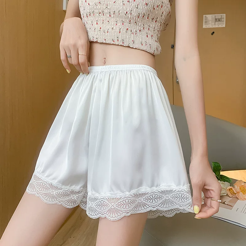 Silk safe trousers, base lace protective underware, shorts, high waist, plus size