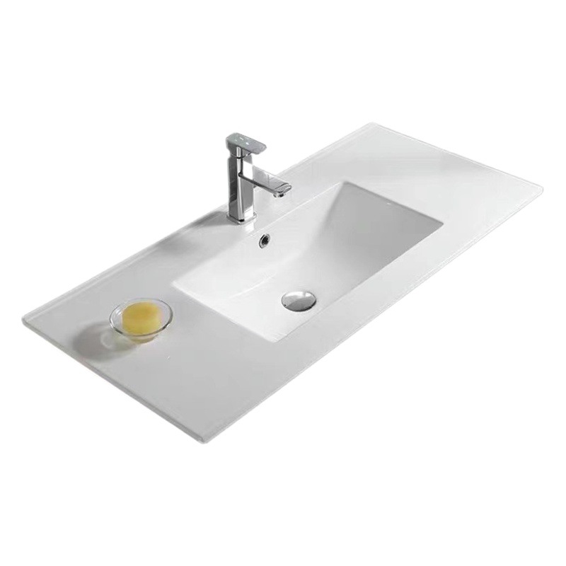 De cerámica integrado lavabo lateral Delgado gabinete Cuenca semi-embebido Cuenca Media baño gabinete de baño lavabo