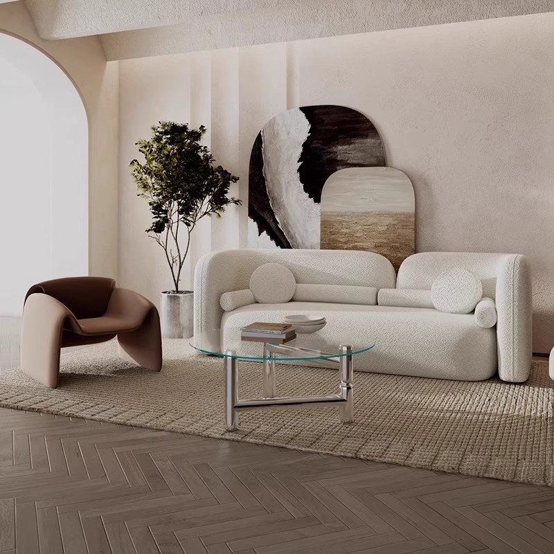 会客美容院酒店沙发洽谈铺会休息区弧形大厅接待休闲所售楼处异形