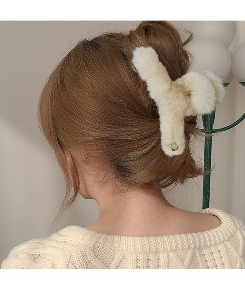 Hair clip Premium plush clip Oversized style back of head shark clip_voghion.com