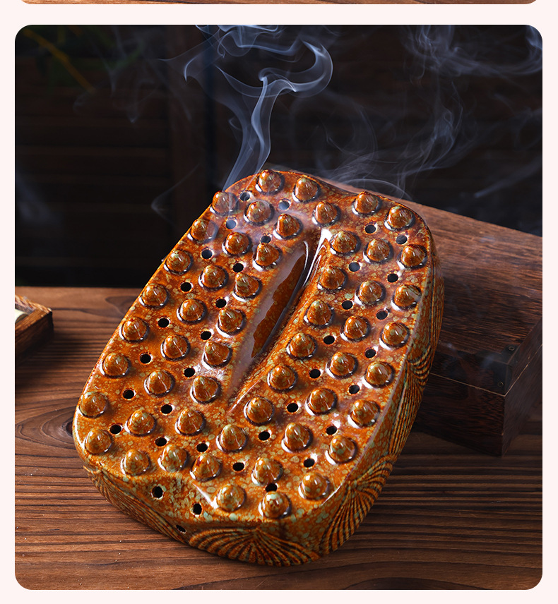 Foot Moxibustion Device for Home Warm Therapy with Aged Moxa Stick Box for Sole and Foot Care in use