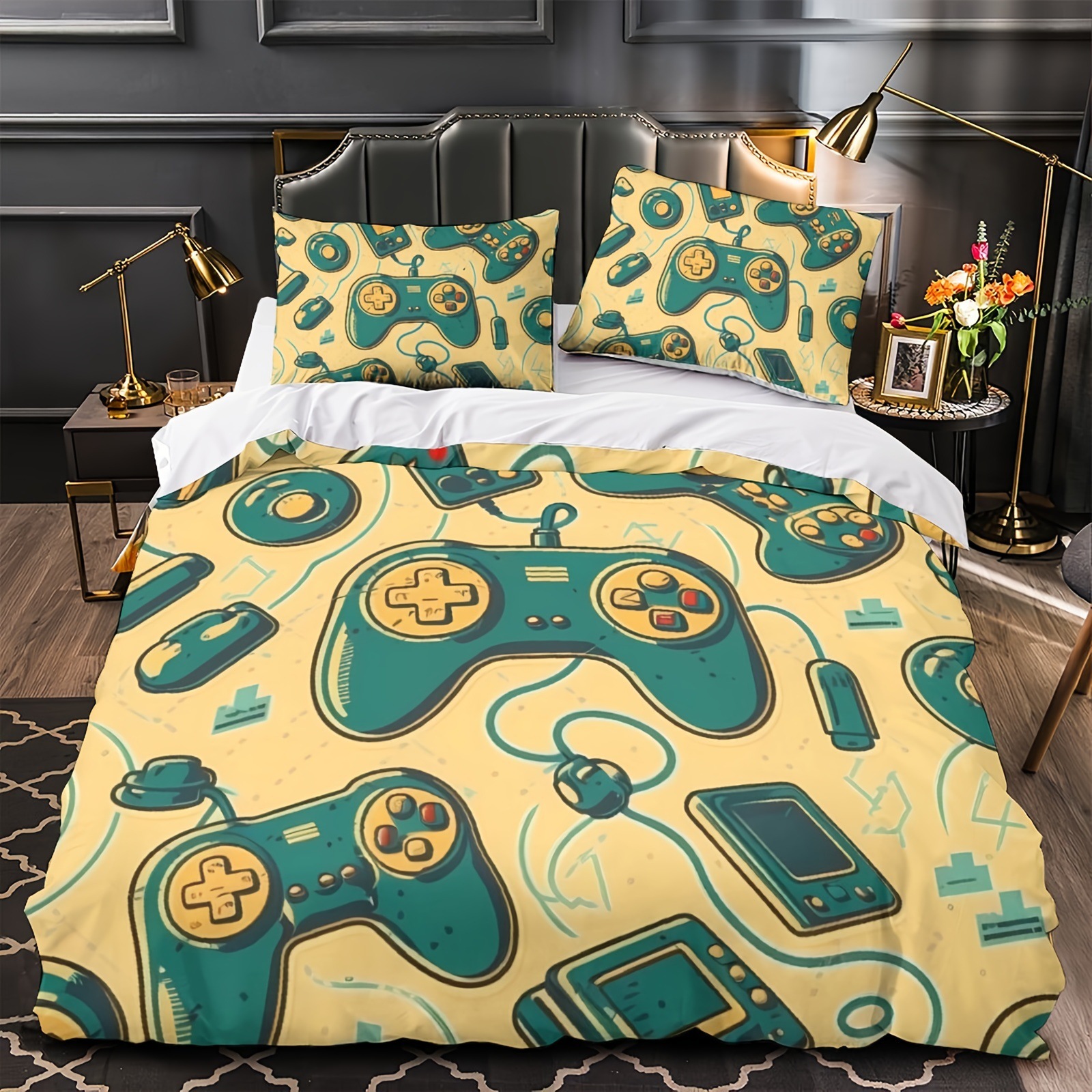 Textil doméstico transfronterizo abrasivo digital impresión quilt kit retro mango de juego fuente fábrica asume TEMU / JIT