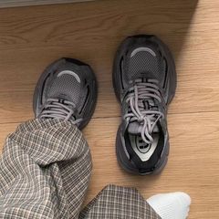 灰色老爹鞋女2025春秋款厚底复古百搭休闲增高运动鞋