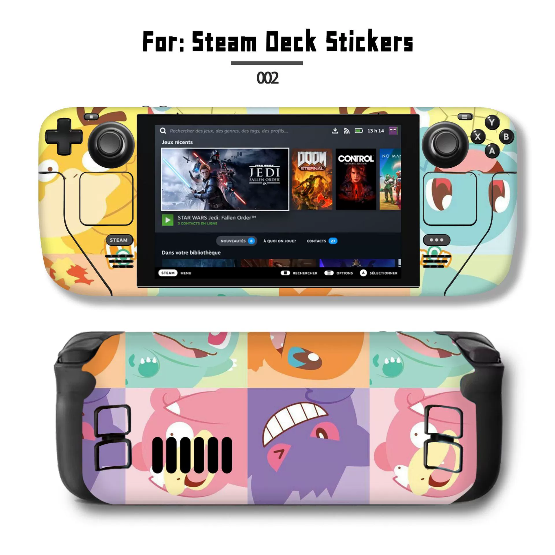 Подходит для наклейки Steam Deck, наклейка на Steam Deck Patch, Steam Panda, вручную, персональный пиксель
