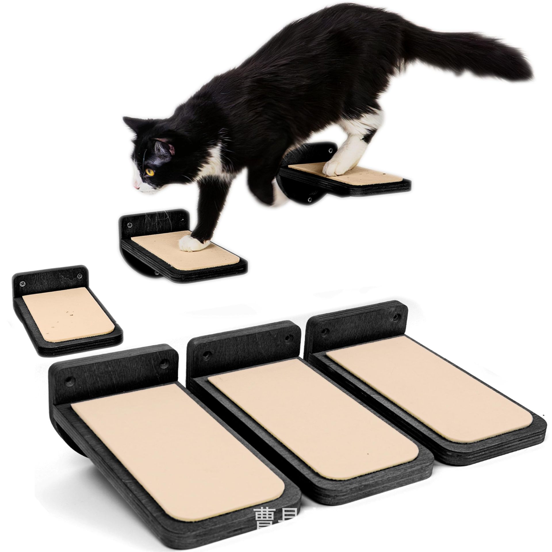 Wooden wall-mounted cat climbing platform, indoor floating cat climbing steps, ladder, pet toy