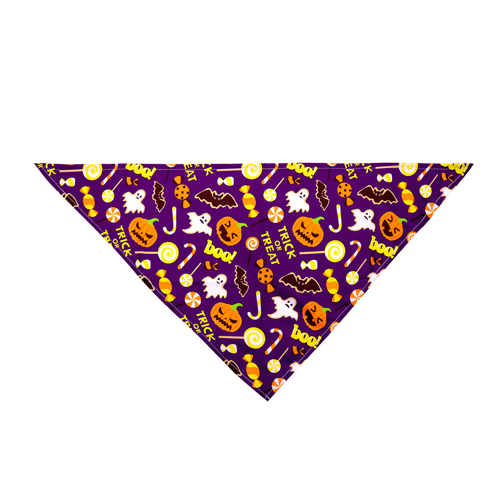 Fashion Polyester Halloween Pumpkin Skull Printing Pet Saliva Towel 1 Piece display picture 4