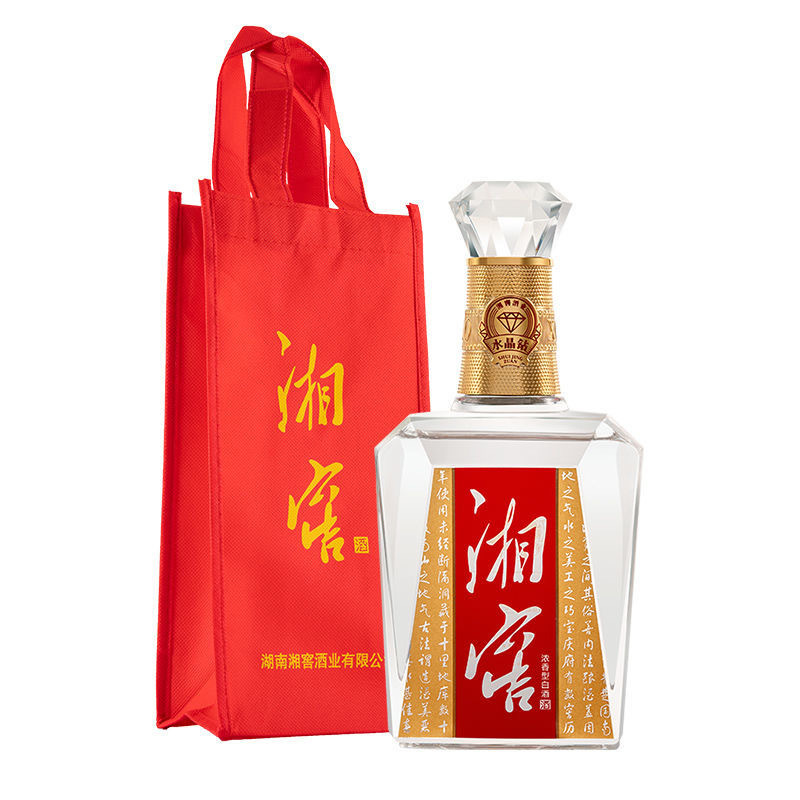 湖南白酒湘窖酒水晶钻52度500ml浓香型国产光瓶品鉴自饮正品纯粮