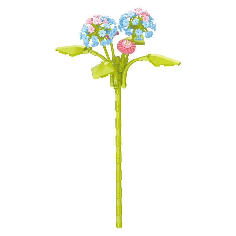 钻马积木花永生花束抱抱桶仿真花小颗粒积木DIY玩具七夕女生礼物|undefined