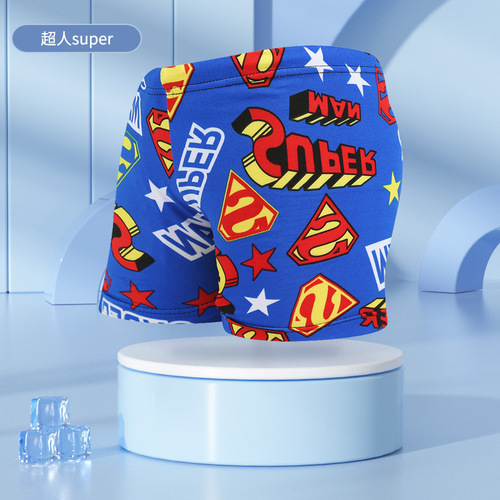 Children's swim trunks for young boys, skin-friendly, quick-drying, comfortable, conservative, flat-bottomed boys' beach vacation swim pants