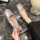 French Flats Ballet Flats for Women Summer 2024 New Soft-soled Slip-on Egg Roll with Skirt Gentle Evening Shoes