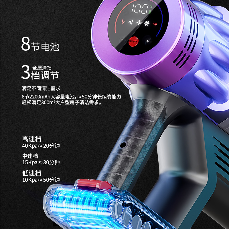 亚马逊热销吸尘器无绳家用40000pa大吸力 大功率便捷手持式家用吸|undefined