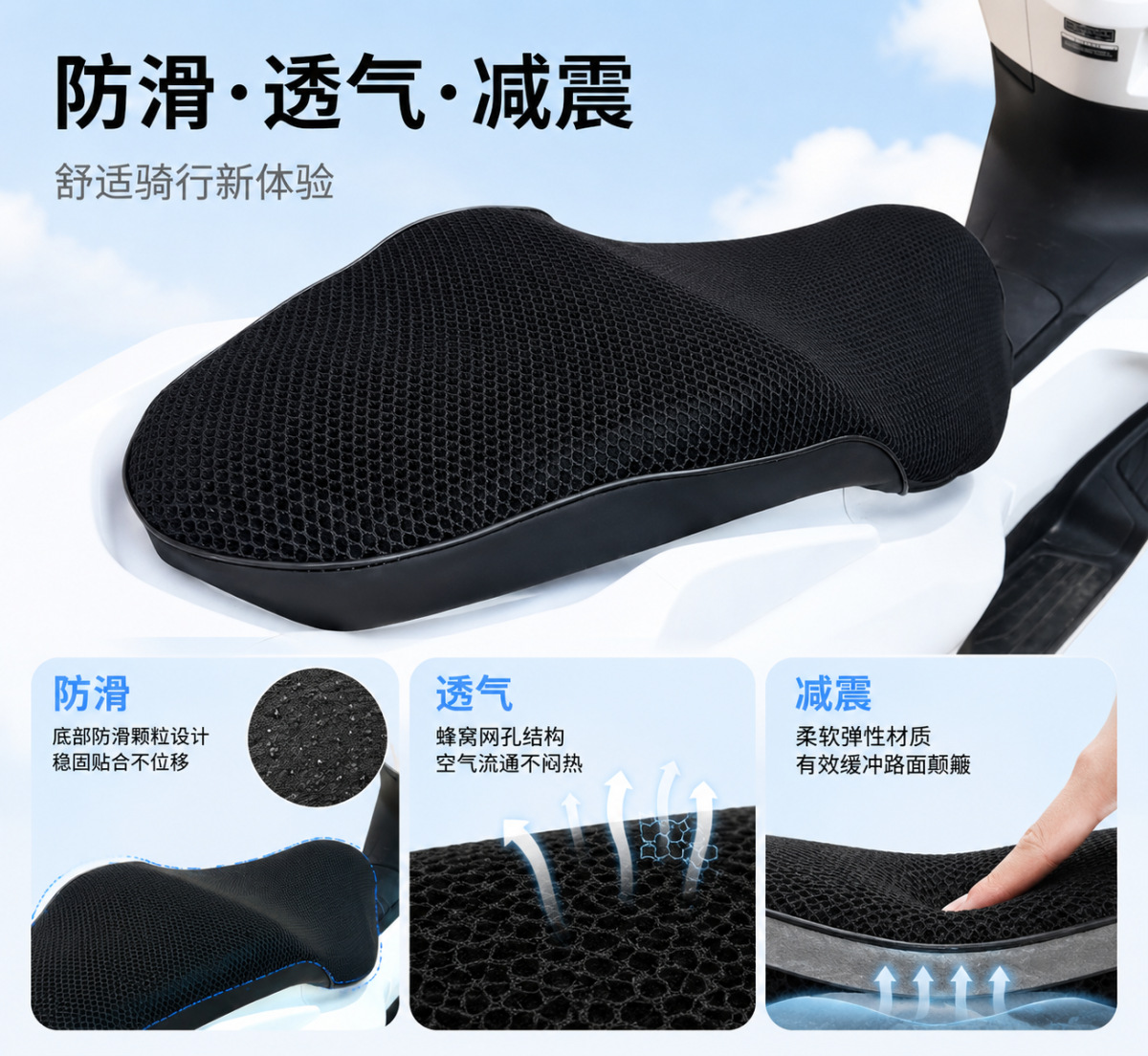Suitable for Honda SH125i/150i seat cover, sun-proof thickened leather scooter seat cushion cover
