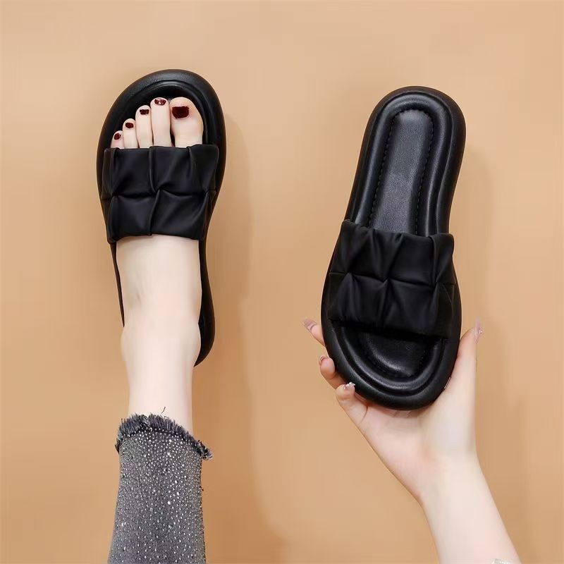 Nuevas zapatillas de verano, zapatillas de fondo plano cómodas, zapatillas de fondo grueso de mujer, zapatillas de estudiante, zapatillas de madre
