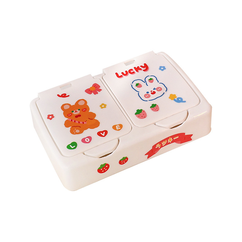 Creativa pequeña caja de almacenamiento palillo de dientes hisopo de algodón aguja e hilo de almacenamiento tubo botón joyería anillo de cuero banda de goma caja de organización de almacenamiento