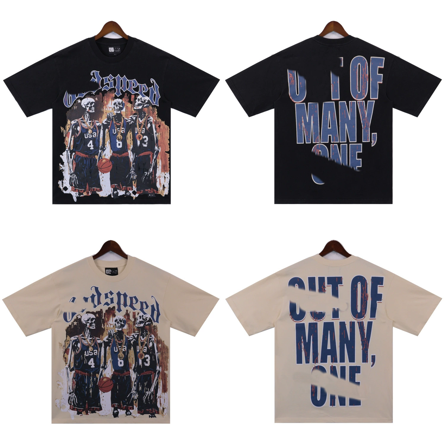 Tide бренд стирка футболка Godspeed алфавит моды череп баскетбол принт для мужчин ретро повседневные спортивные короткие рукава