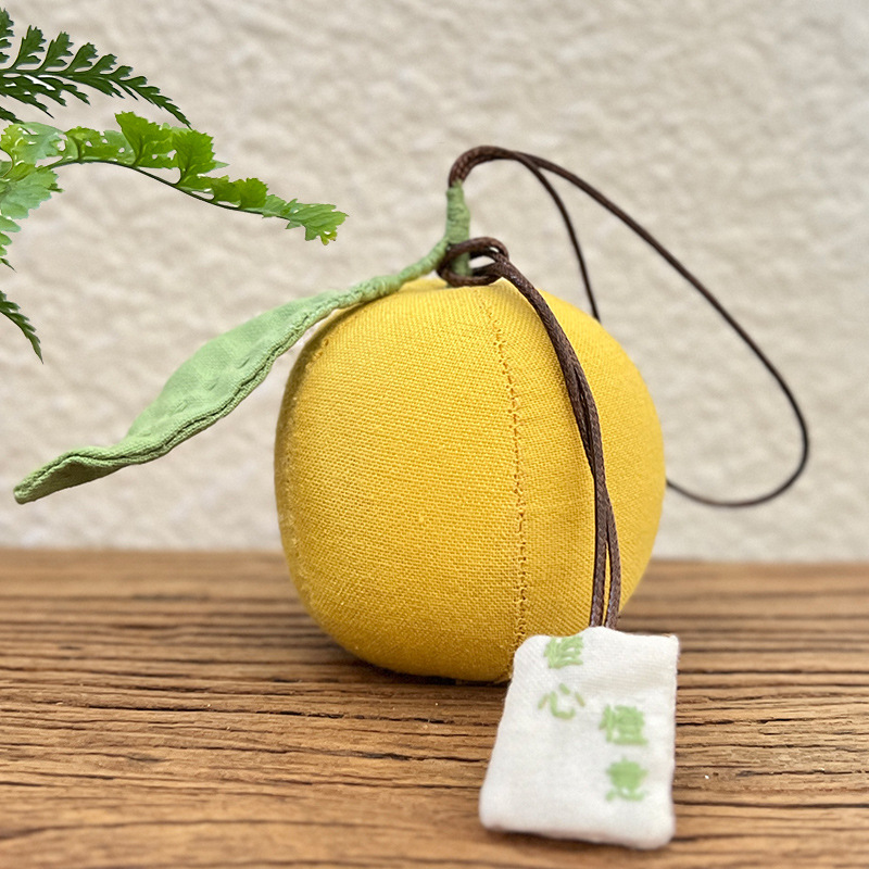 Colgante de bolsas naranjas Lu bordado a mano DIY material paquete de frutas adornos creativos bordados bolsas de moxa colgante