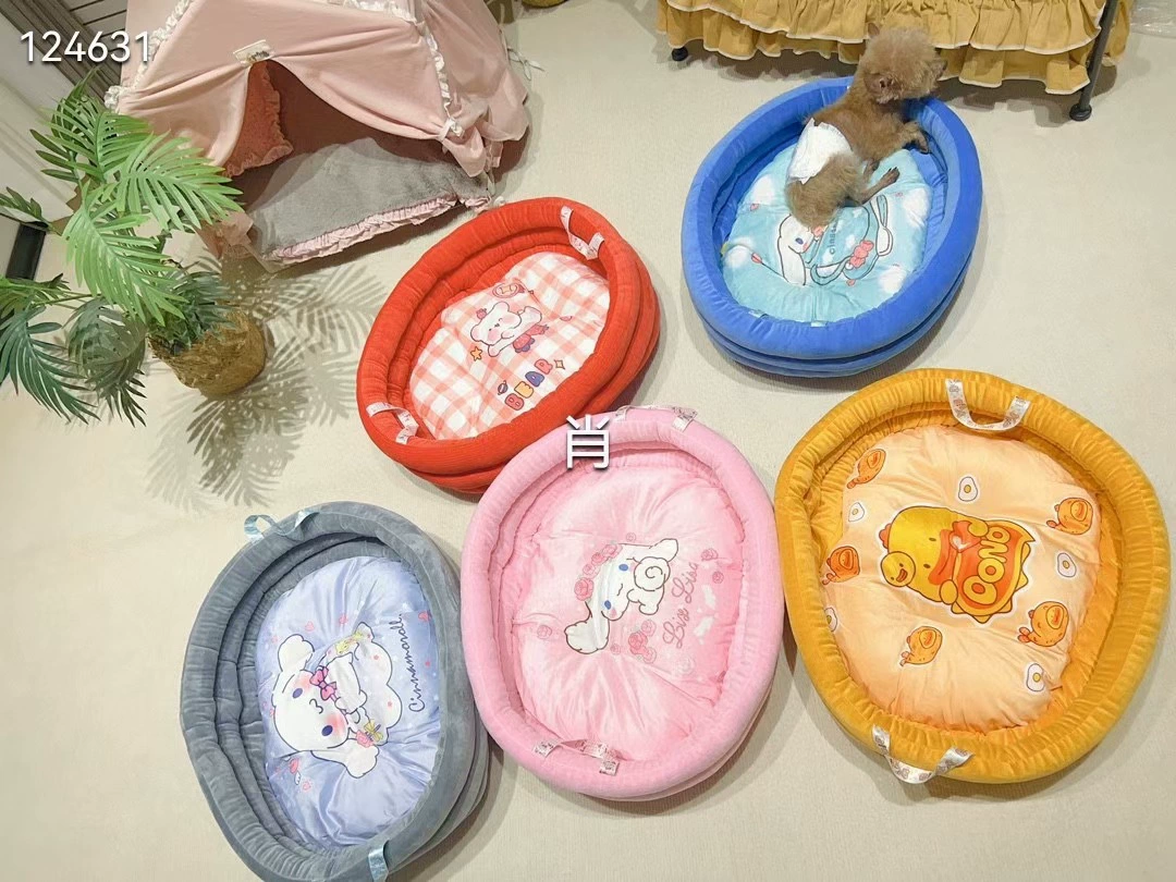 Домашнее животное мультяшное гнездо кошачье гнездо собачье гнездо мультяшная ручка универсальная зимняя теплая корзина гнездо для собаки спальное гнездо