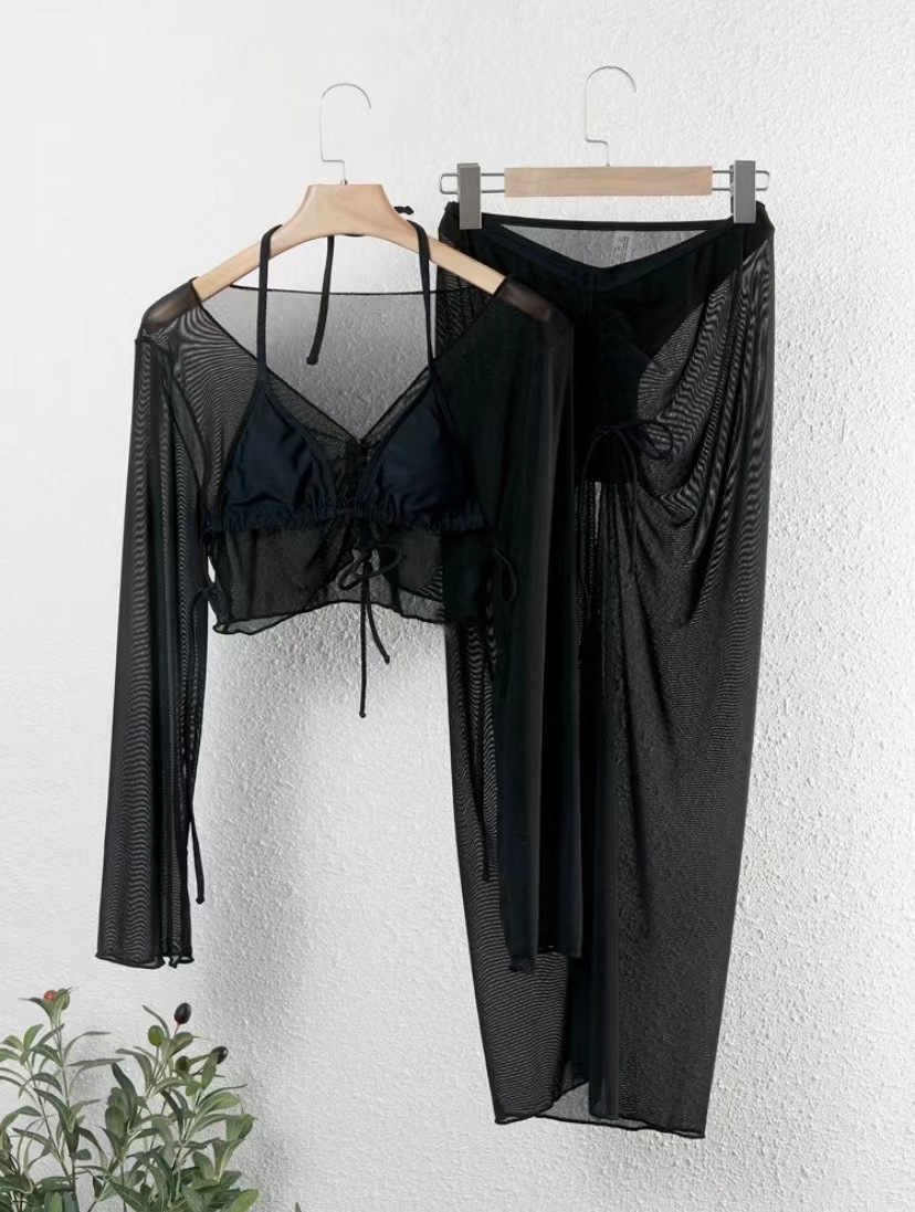 Damen-Badesets, einfarbig, vierteiliges Set Luo Aixin Jue_voghion.com