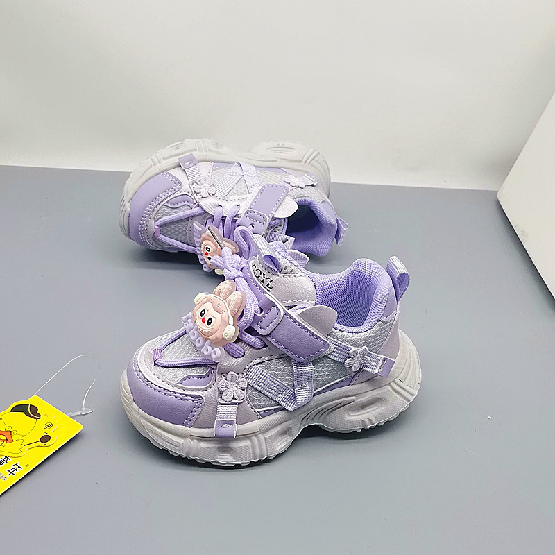 23-27 Little Duck Childhood Leather Shoes 2025 Spring New Children's Sports Shoes Lightweight Children's Rotating Buckle Shoes