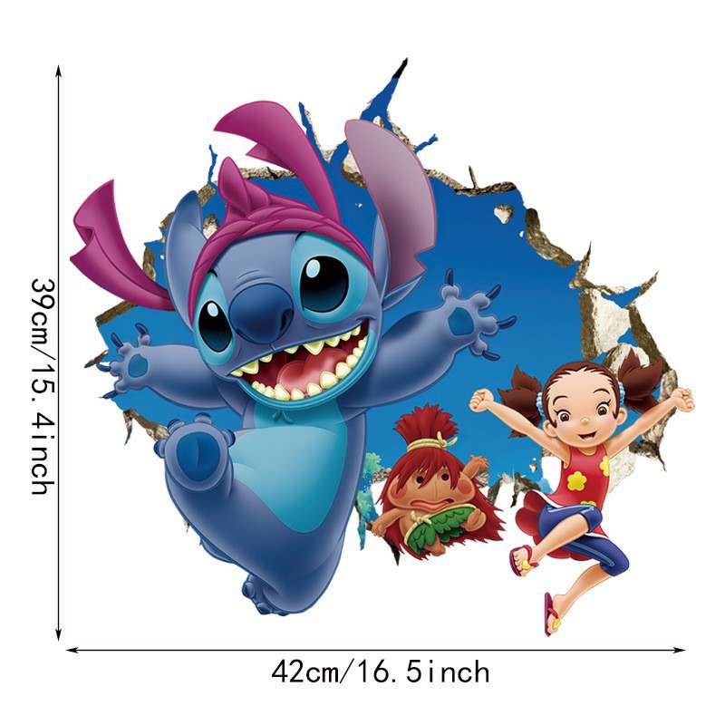 Cartoon transfronterizo Sticky pared pegatinas tridimensionales a través de la pared decoración de la pared de la habitación de niños pegatinas autoadhesivas diseño de fondo creativo
