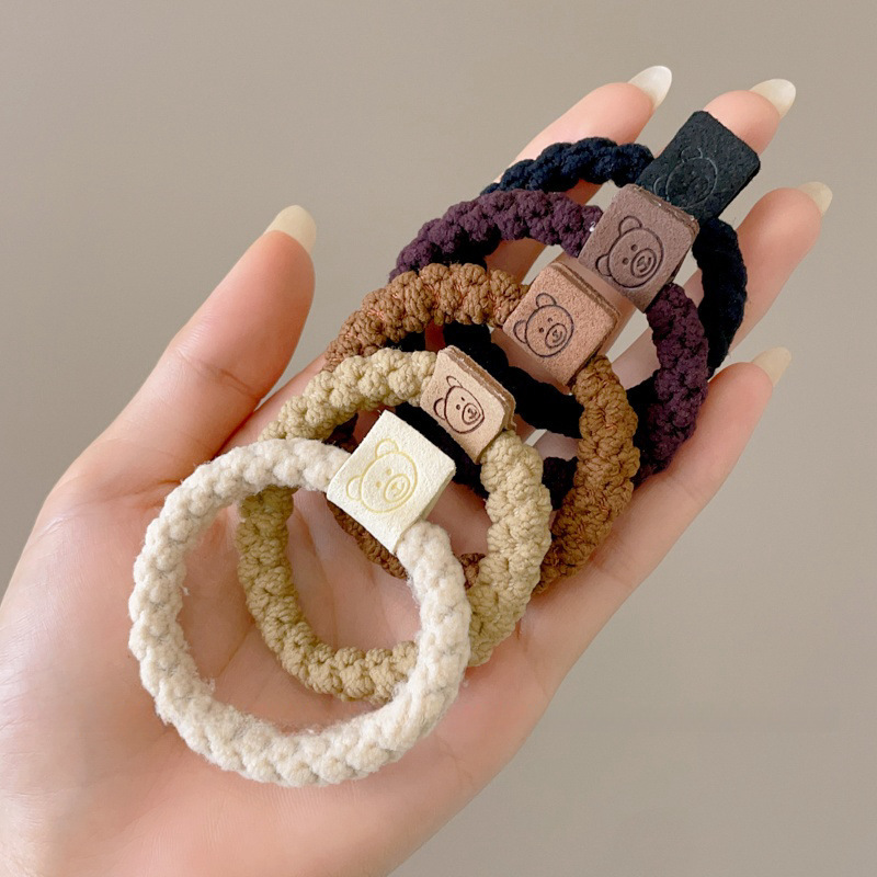 Caricatura encantadora anillo de pelo pulgar no daña el cabello de los niños correa de correa pequeña cuerda de cabello para niñas cuerda de cabello