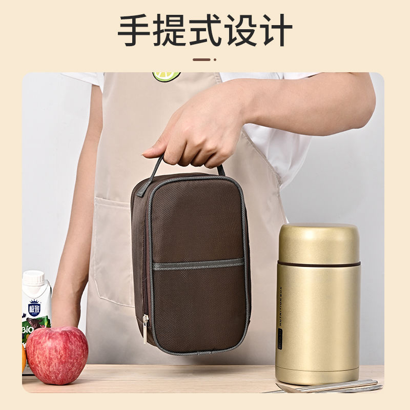 Bolsa de almuerzo, bolsa de aislamiento térmico, bolsa de mano de bento, papel de aluminio grueso, bolsa de almuerzo impermeable especial para estudiantes de oficina con comida image 4