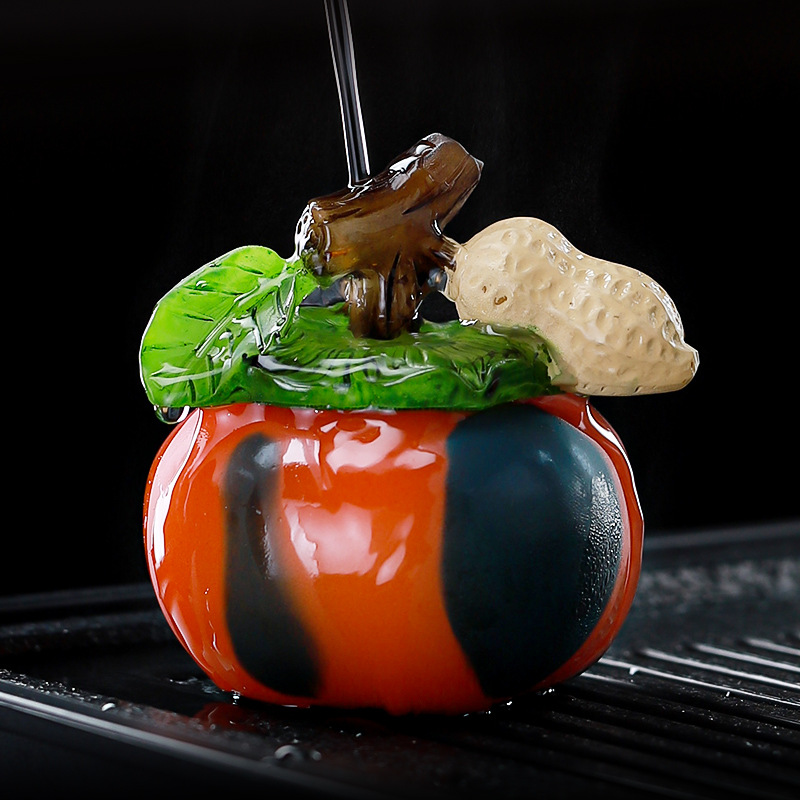 创意个性好柿花生变色茶宠摆件茶玩茶桌茶盘客厅装饰品功夫茶具