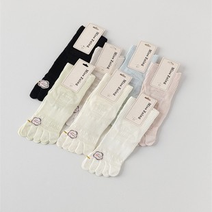 Five-Finger Socks 25 Summer Thin Breathable Women's Solid Color Toe Socks Boat Socks Japanese Casual Short Socks Mesh Toe Socks