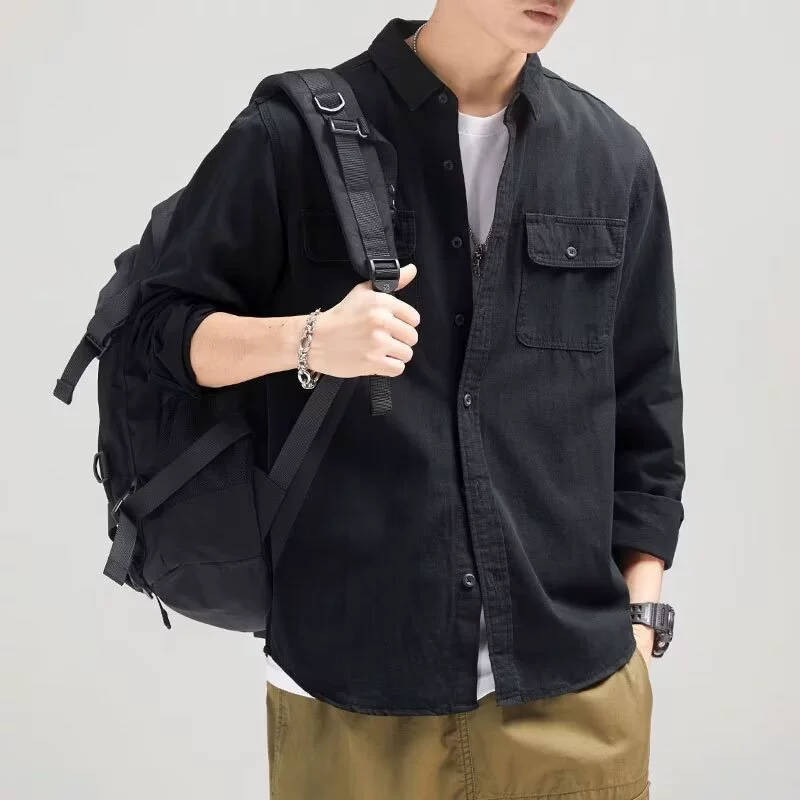 Shirt, spring autumn jacket for leisure, increased thickness, oversize