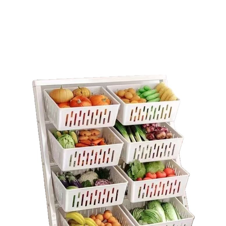 果蔬篮厨房置物架带轮360度落地多层收纳架家用小推车零食果蔬菜|undefined