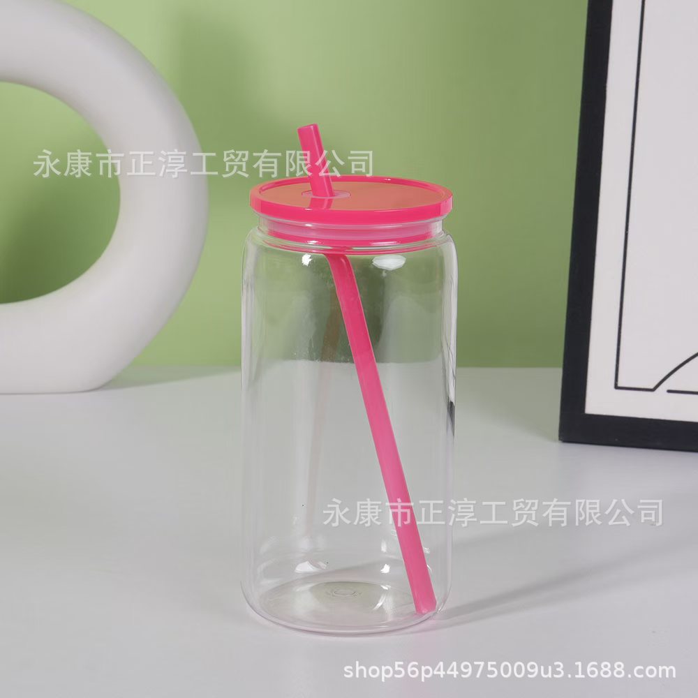 Vaso Mason de Plástico 16oz de Plástico PC, Ecológico, Monocapa, para Oficina y Hogar