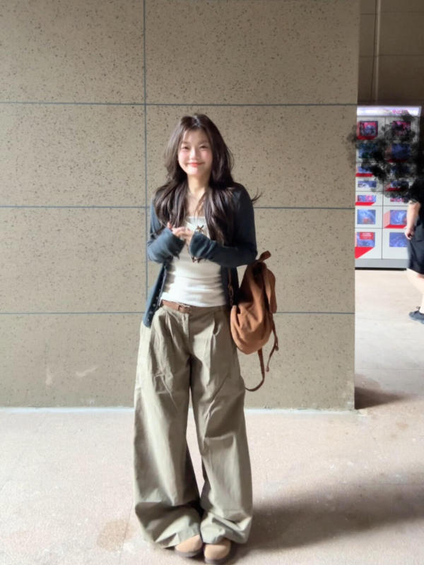 韩系复古松弛感休闲灰色针织衫女春秋原宿风百搭甜辣风别致上衣潮|undefined