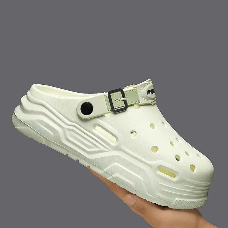 Sandals Summer New Fashion Casual Beach Shoes Hollow Outer Wear Thick Sole Deodorant Toe Two-Wear Trendy Clogs
