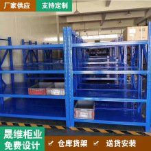 货架轻型置物架多层可活动蓝架子金属储物展示架服装仓储架存放架