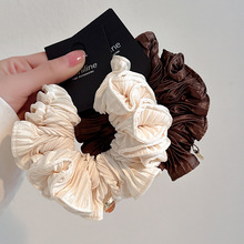 2025春款发饰木耳边褶皱氛围感纹理大肠发圈慵懒头花气质发绳现货