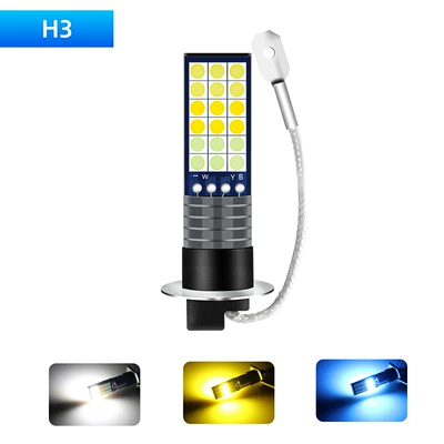 Cross-Border Automotive Led Fog Lights, Fog lamp - h3-three-colors-whiteyellowice-blue