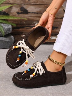 H 69628 Beaded Lace-Up Casual Loafer ����ϵ������Ь �羳���l