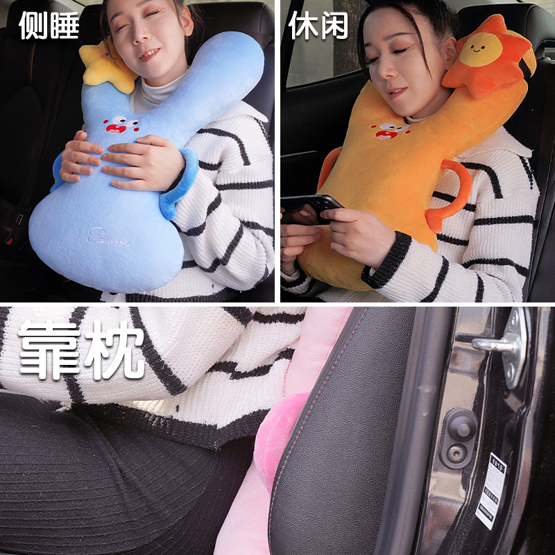almohada de asiento de cuello anti-estrangulamiento para niños en automóviles de larga distancia para adultos en la fila trasera con almohada de dormir para dormir en automóviles image 3