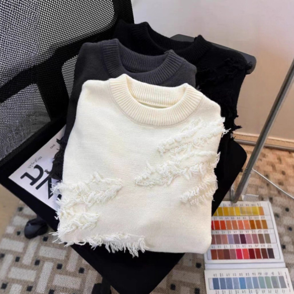 American retro high street agujeros suéter hombre y mujer otoño invierno ins sluggish viento diseño superior pareja camiseta de punto