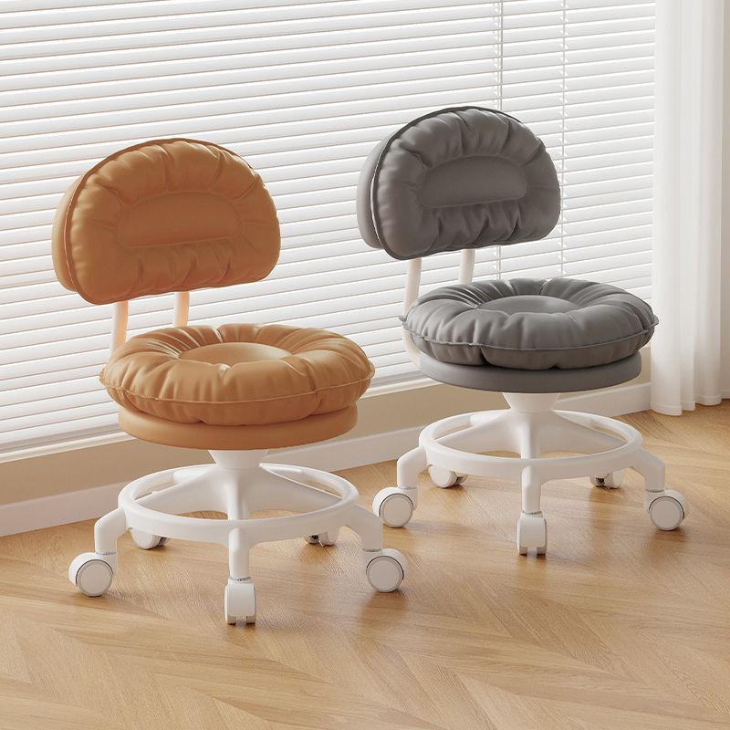 Rueda universal pequeño taburete polea respaldo taburete corto para niños pequeños taburete redondo zapatos de cambio de banco casero rotación silenciosa