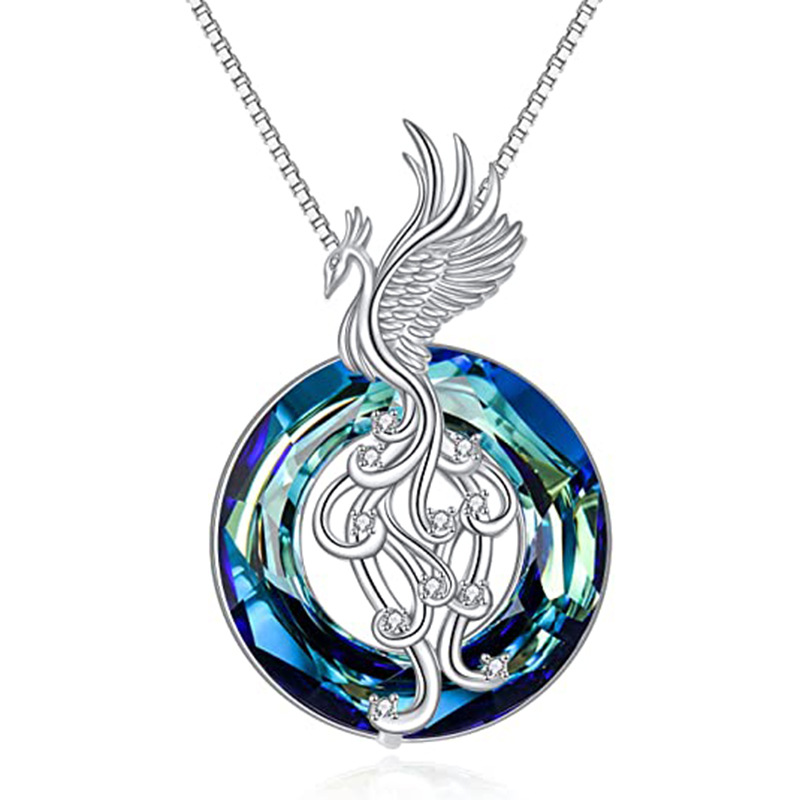 New Firebird Crystal Pendant Necklace Women's Colorful Phoenix Earrings 90 71HfN5YHftL._AC_UY535_