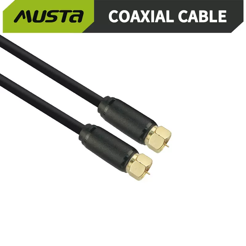 工厂直销 黑色成型镀金插头卫星电视线 闭路线电视线F头 同轴线