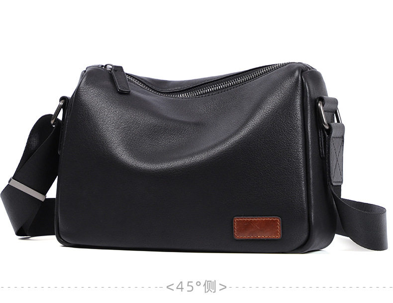 Túi đeo chéo nam da bò thật dạng hộp nhỏ 29×11×17 cm — Màu đen chi tiết 13