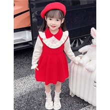 女童针织连衣裙2025新款秋冬韩版时尚洋气甜美宝宝公主风毛衣裙潮