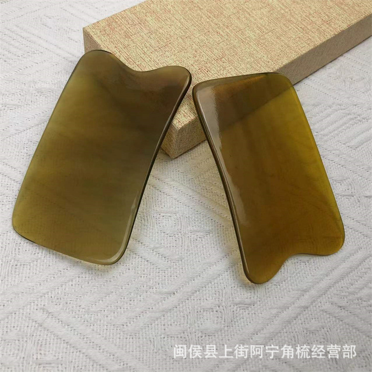 Natural Buffalo Horn Gua Sha Board 9.5cm Facial Body Scraping Massage Tool with Guasha Comb and Tendon Stick key features