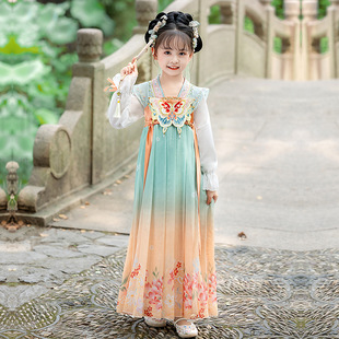 Детский костюм Hanfu для девочек костюм Tang 2024 новый национальный стиль костюм для мальчиков красивый Праздник середины осени