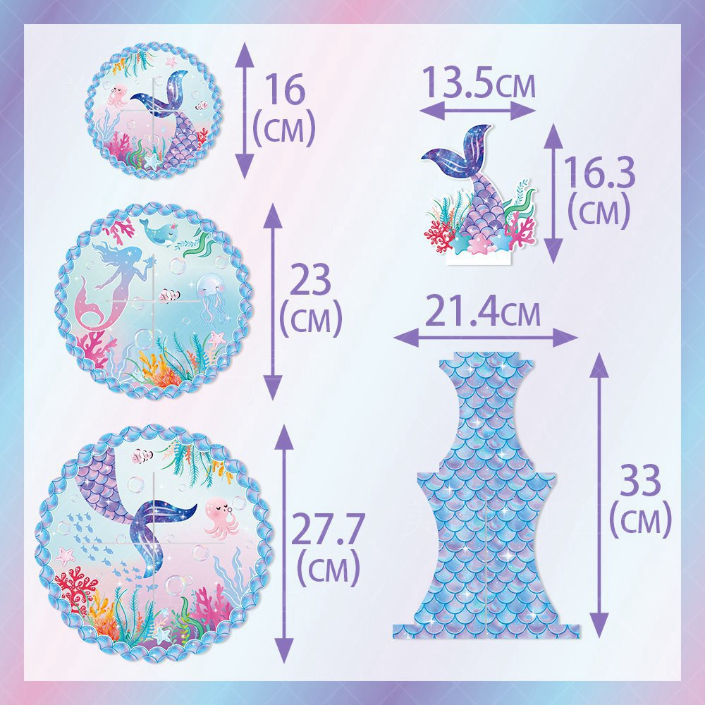 Transfronterizo nuevo tema de sirena fiesta de cumpleaños decoración de la torta soporte de la torta postre Mesa decoración de soporte de la torta