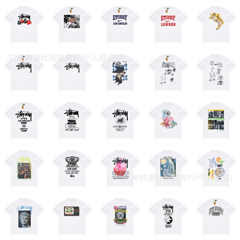 Cross-Border Dropshipping Trendy Brand Printed Short-Sleeved T-Shirt Skull Lion New Black Eight City Limited American Couple Cross-Border Dropshipping Trendy Brand Printed Short-Sleeved T-Shirt Skull Lion New Black Eight City Limited American Couple