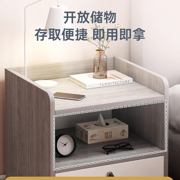 床头柜简约现代卧室置物架简易柜子床尾收纳柜出租房用小型床边柜|undefined