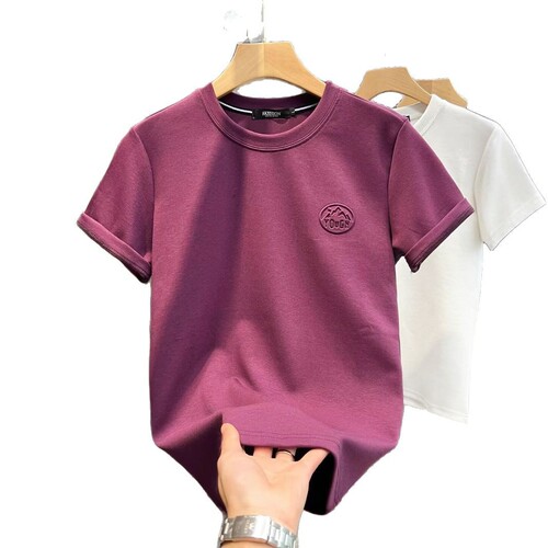 Men's Versatile Fashion Steel Print Short-Sleeve T-Shirt Trendy Loose Casual Simple Top for Summer 2025